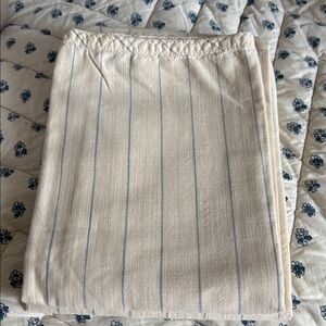Ralph Lauren Cream and Blue Stripe Patterned King Pillow Cases (2)